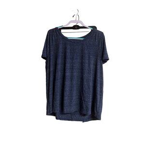 Lane Bryant Blue Heathered Scoop Neck Top 18/20